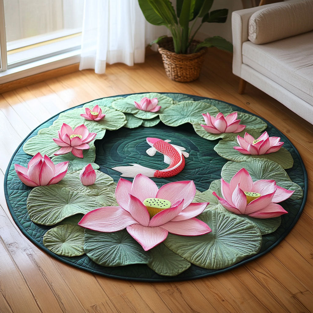 Lotus Waves CP0412134CL Quilted Round Mat