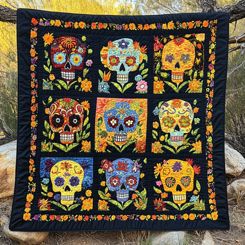 Floral Skull Patchwork WY1108031CL Quilt