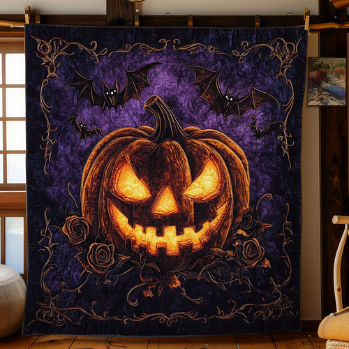 Haunted Pumpkin Bat CW2507037CL Quilt