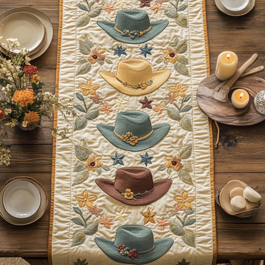 Cowboy Hat CW3105612CL Quilted Table Runner