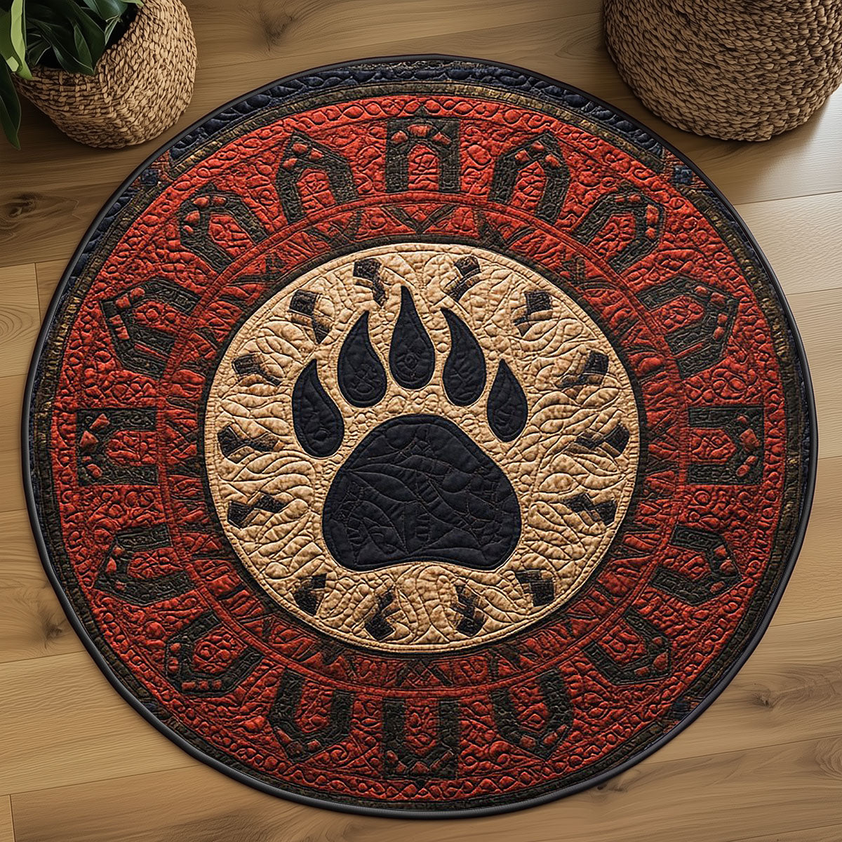 Viking Bear Symbol WP2304025CL Quilted Round Mat