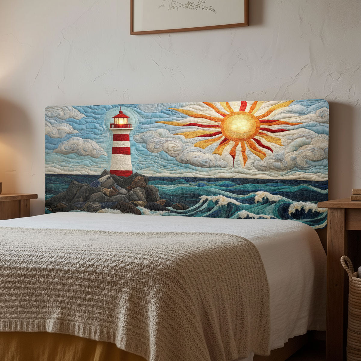 Sunrise Lighthouse CW1512038CL Quilted Headboard Slipcover