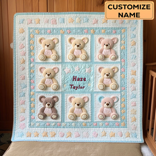 Little Teddy Mood WN2807071CL Personalized Baby Quilt