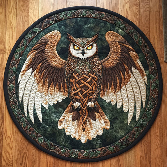 Shadow Owl WN1311093CL Quilted Round Mat