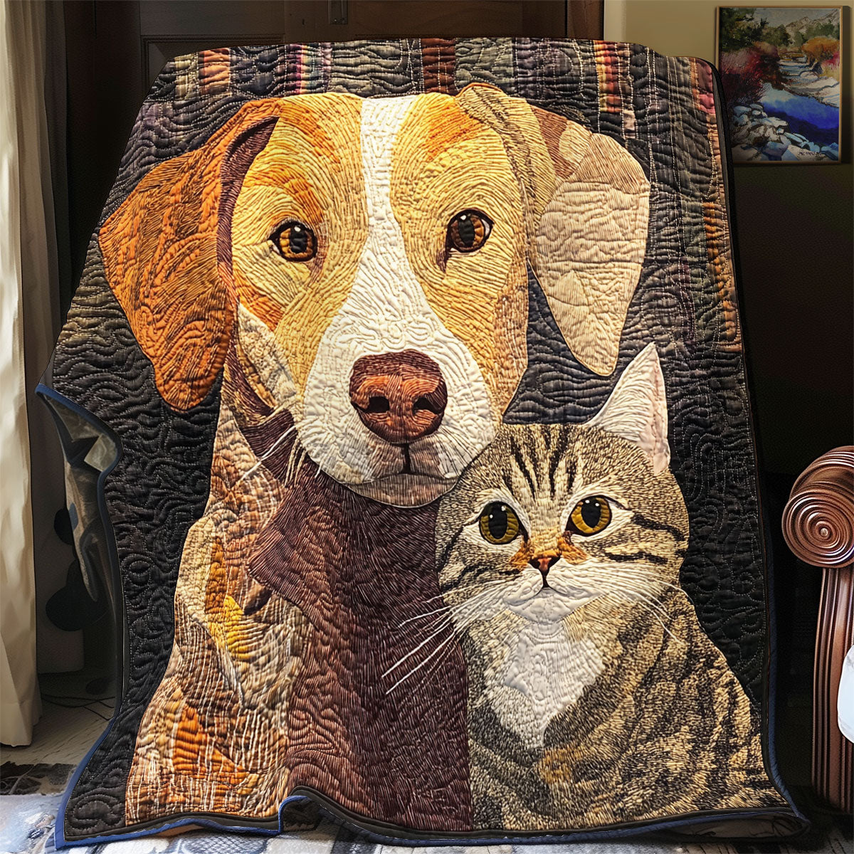 Dog And Cat WU2612029CL Quilt