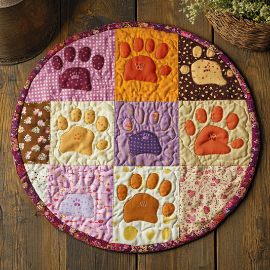 Dog Paws WU2503059CL Quilted Round Mat