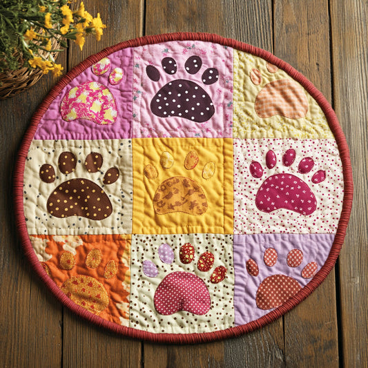 Dog Paws WU2503060CL Quilted Round Mat