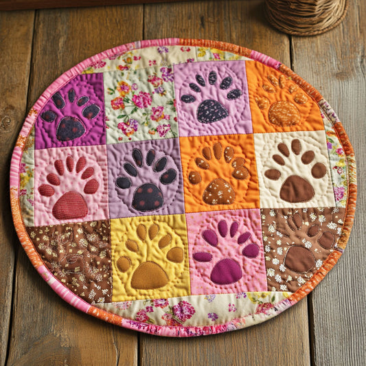 Dog Paws WU2503062CL Quilted Round Mat