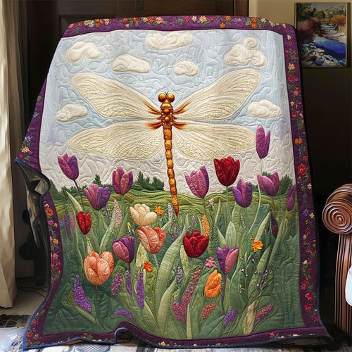 Dragonfly Flower YR2801047CL Quilt