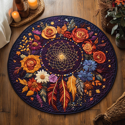 Dreamy Dreamcatcher WU2103096CL Quilted Round Mat
