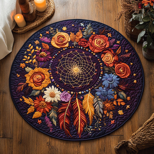 Dreamy Dreamcatcher WU2103096CL Quilted Round Mat