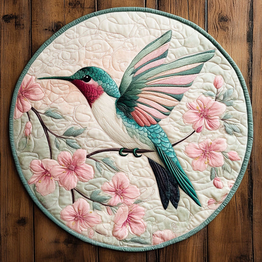Dreamy Hummingbird WU2203010CL Quilted Round Mat