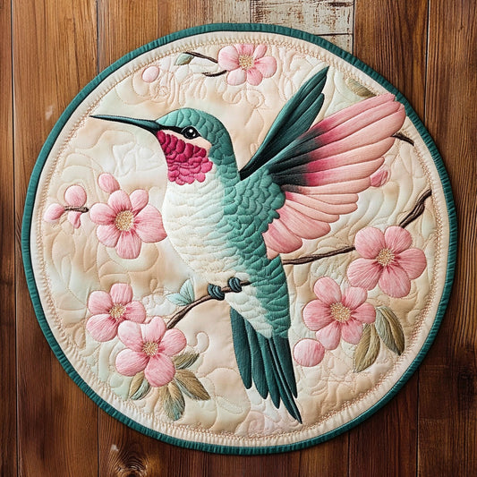 Dreamy Hummingbird WU2203011CL Quilted Round Mat