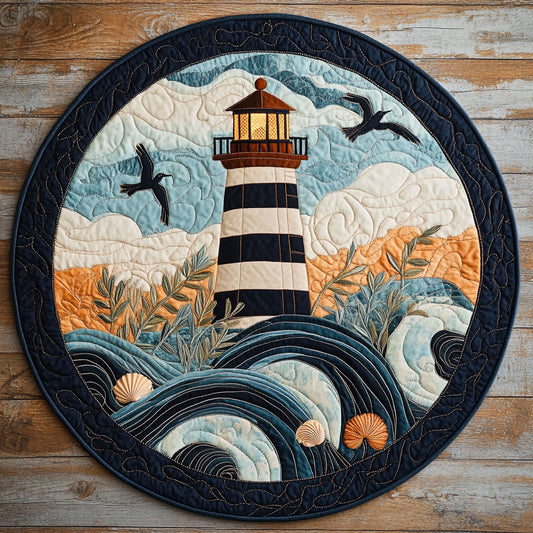 Dreamy Lighthouse WU2503043CL Quilted Round Mat