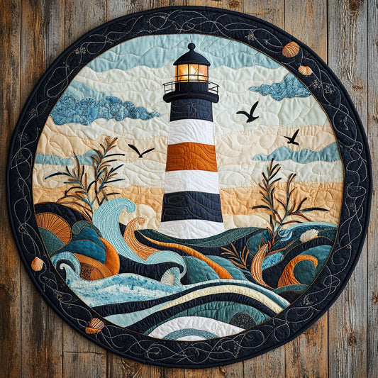Dreamy Lighthouse WU2503044CL Quilted Round Mat