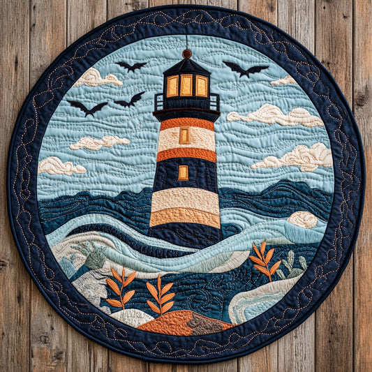 Dreamy Lighthouse WU2503045CL Quilted Round Mat