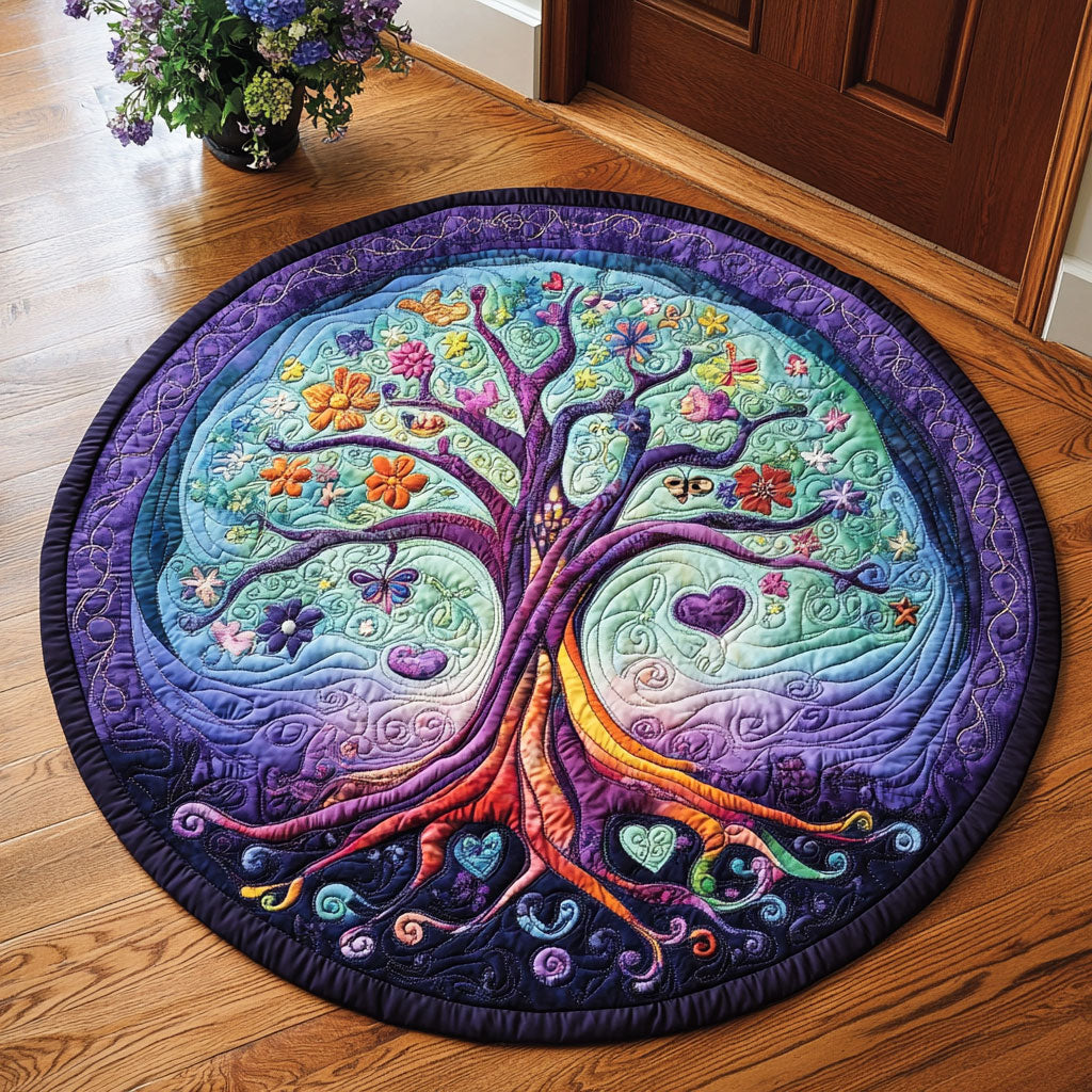Dreamy Tree Of Life WU2503033CL Quilted Round Mat