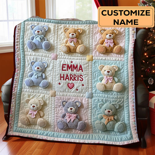 Teddy Bear Hug CW2807065CL Personalized Baby Quilt