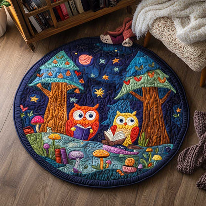 Witty Owl Watchers WN2503148CL Quilted Round Mat