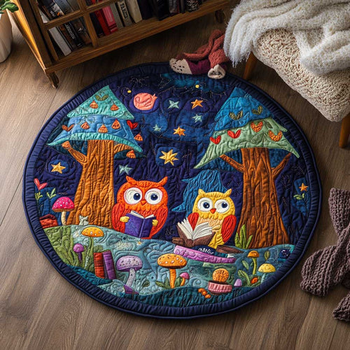 Witty Owl Watchers WN2503148CL Quilted Round Mat