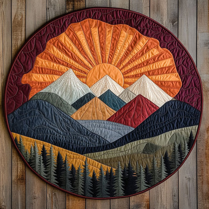 Sunlit Majesty Mountain WN1208082CL Quilted Round Mat
