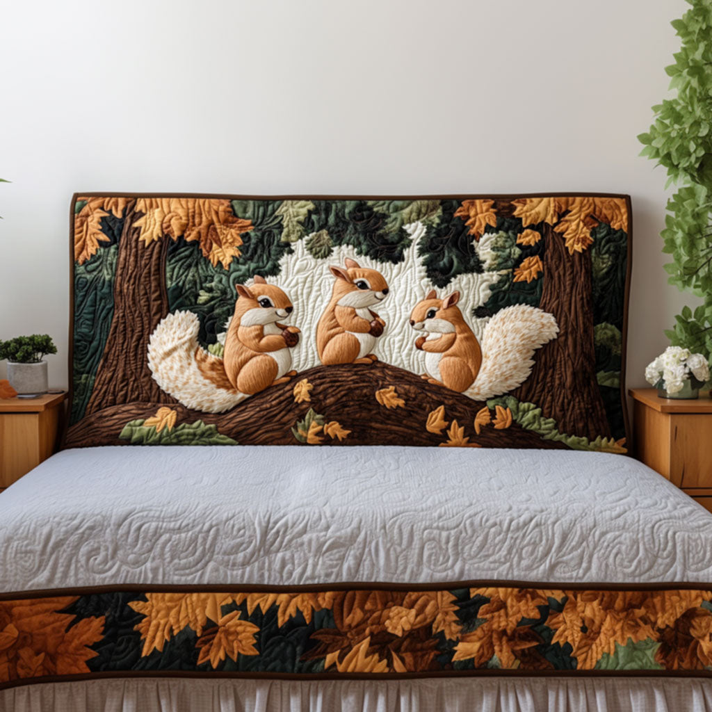 Woodland Squirrels KL0201025CL Quilted Headboard Slipcover
