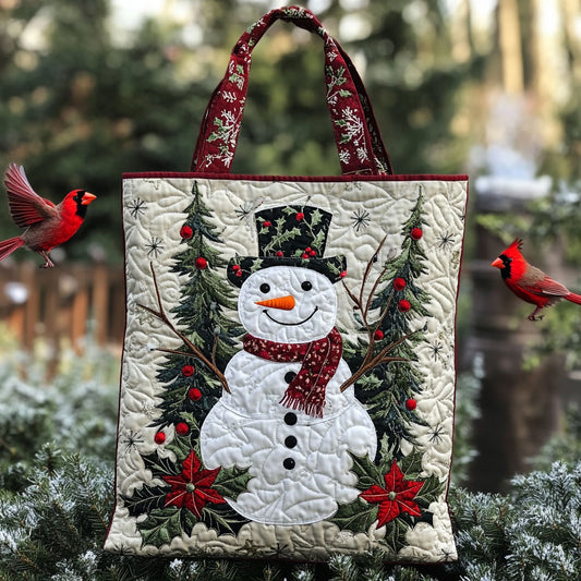 Cozy Snowman WN2709011CL Quilted Tote Bag