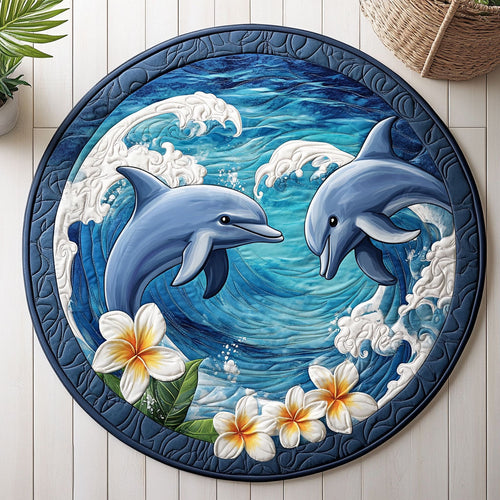 Dolphin Wave WX2005014CL Quilted Round Mat