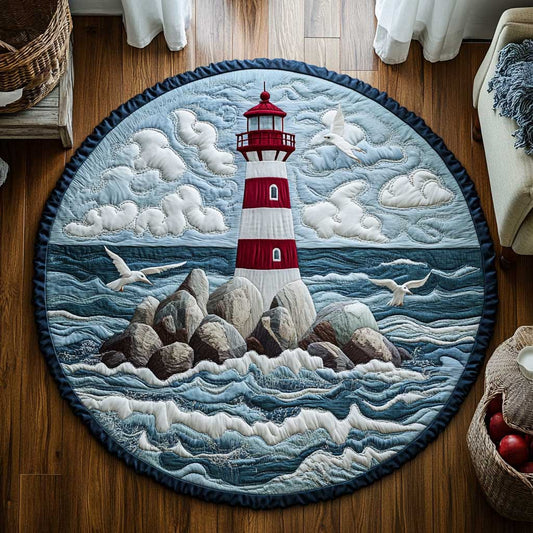 Lighthouse Waves WN2403064CL Quilted Round Mat