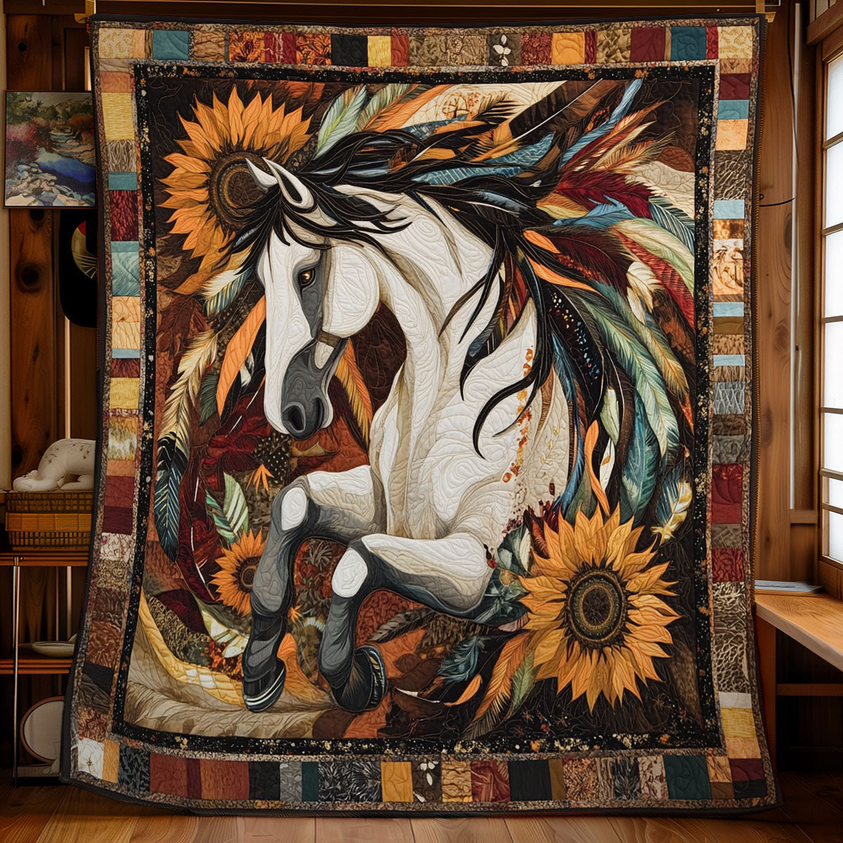 Sunflower Horse WY0301059CL Quilt