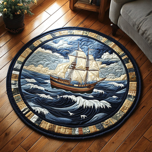 Sea Ship WX2805042CL Quilted Round Mat