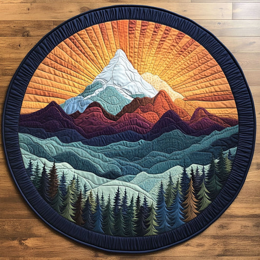 Crimson Horizon Mountain WN1208015CL Quilted Round Mat