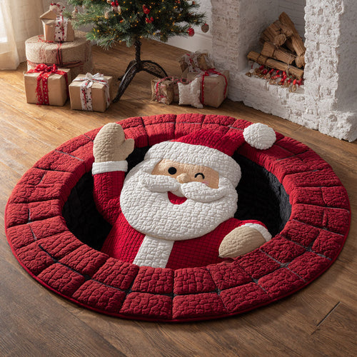 Santa Surprise CP1811009CL Quilted Round Mat
