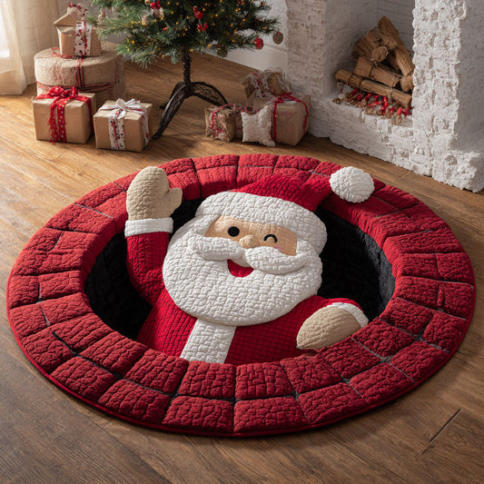 Santa Surprise CP1811009CL Quilted Round Mat