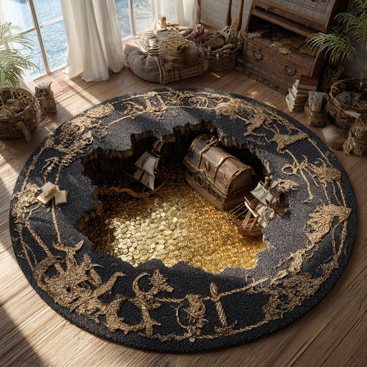 Ancient Treasure Pit WN2909002CL Quilted Round Mat