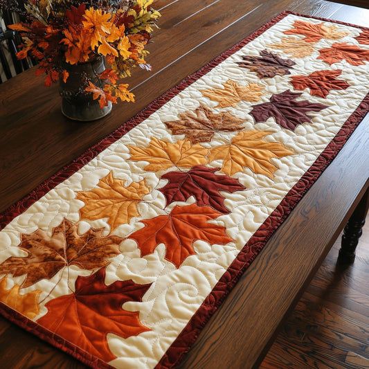 Autumn Leaves CW1306003CL Quilted Table Runner