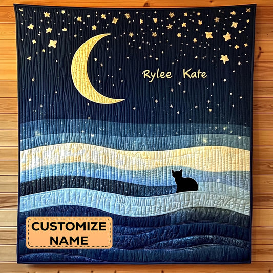 Starlit Whiskers WJ1807008CL Personalized Baby Quilt