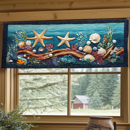 Tidepool Treasures WY1407016CL Quilted Valance