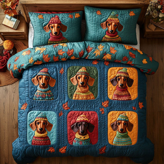 Dachshund Patch Party WN2907035CL Duvet Cover Set
