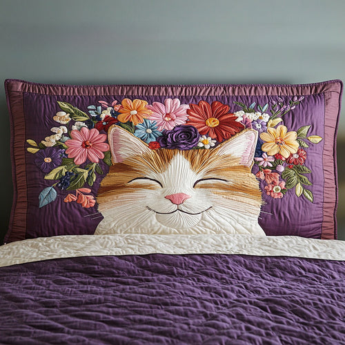 Floral Dream Cat WN2312011CL Quilted Headboard Slipcover