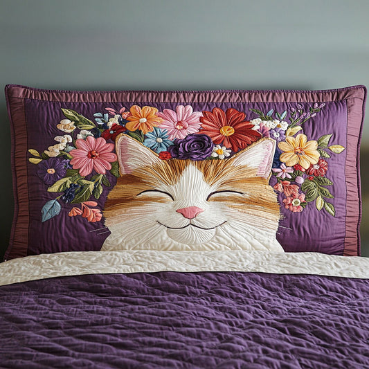 Floral Dream Cat WN2312011CL Quilted Headboard Slipcover