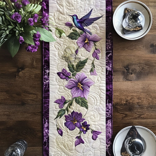 Elegant Hummingbird WP1505061CL Quilted Table Runner