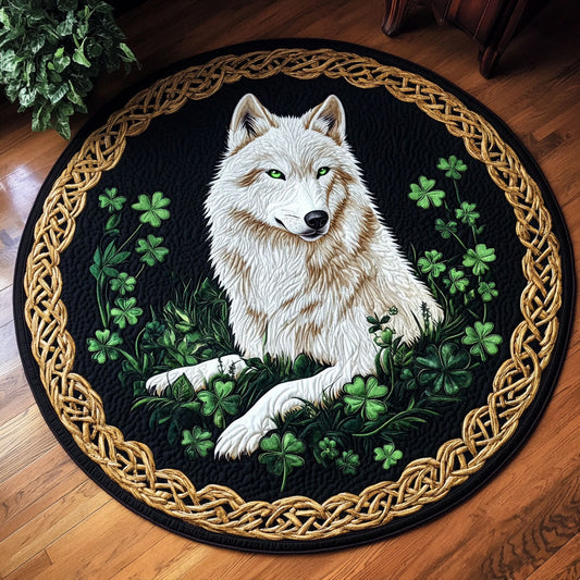 Shamrock Wolf CM2005003CL Quilted Round Mat