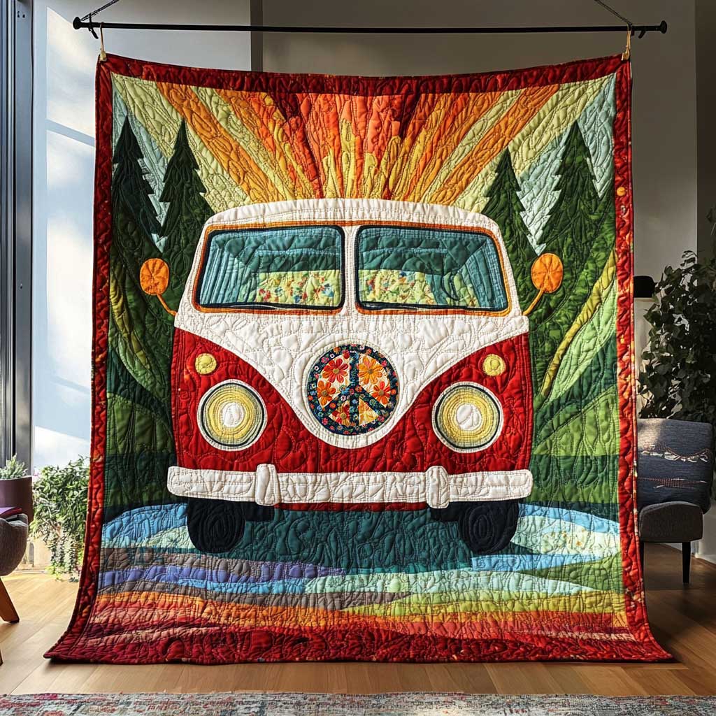 Rainbow Peace Van WP0212038CL Quilt