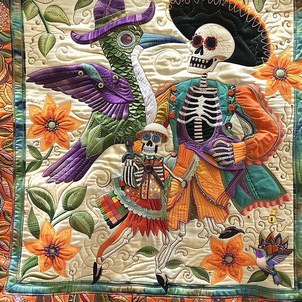 Hummingbird Skeleton Harmony WN2110035CL Quilt