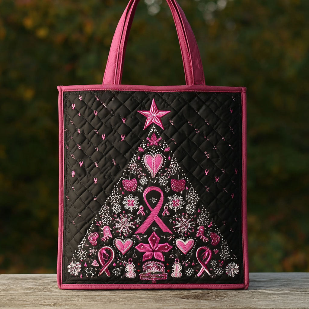 Pink Christmas Tree Spirit WN0410046CL Quilted Tote Bag