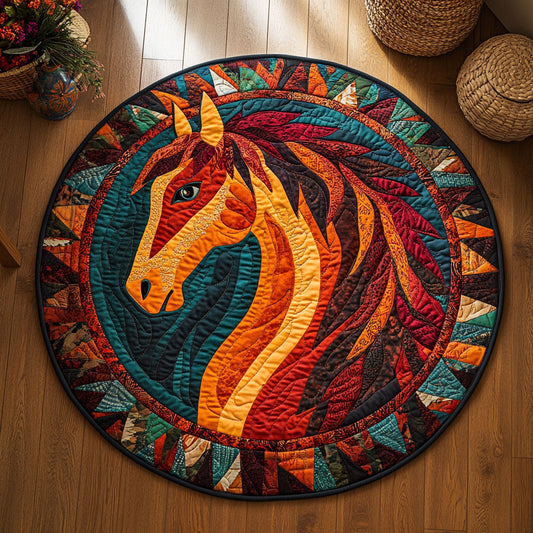 Vibrant Horse WY1107037CL Quilted Round Mat