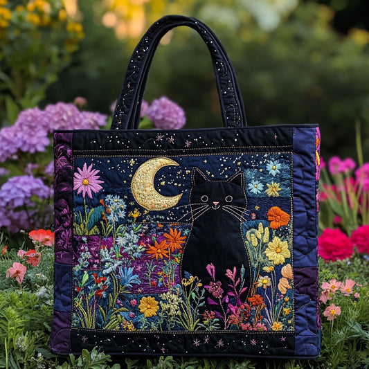 Night Garden Cat CW2909016CL Quilted Tote Bag