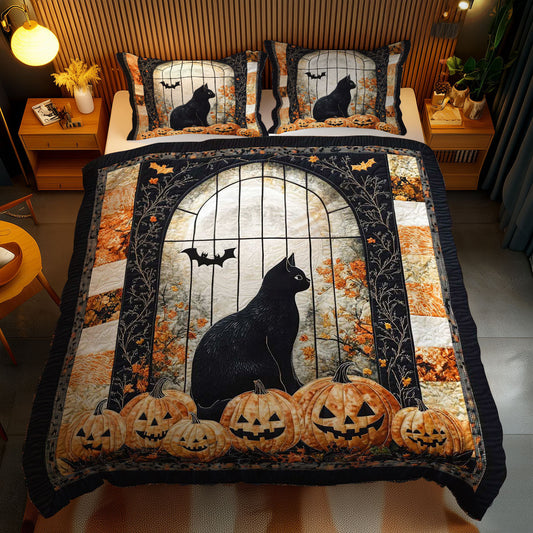 Harvest Cat And Pumpkins WN0703089CL Duvet Cover Set