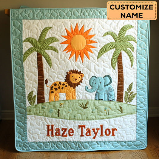 Happy Herd WN2407040CL Personalized Baby Quilt